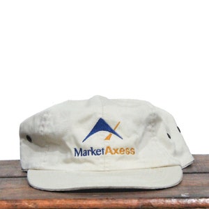 Vintage 90s Unstructured Strapback Hat Baseball Cap MarketAxess Stock Trading Computer Software