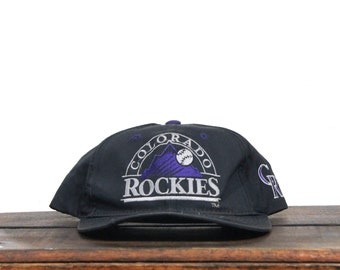 Berretto da baseball con cappello snapback vintage anni '90 Beater Colorado Rockies Denver MLB