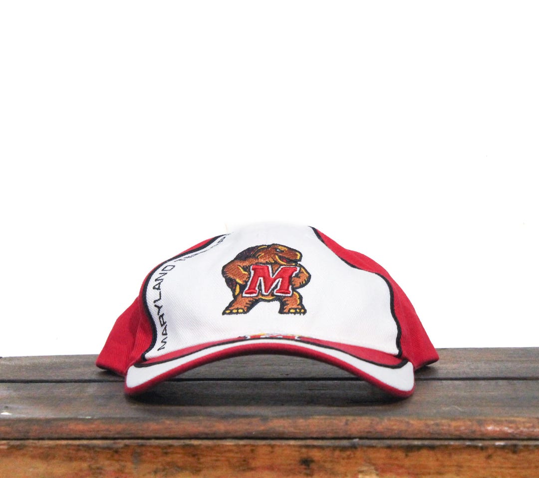 University Of Maryland Terrapins Baseball Hat - Red, Adjustable Cloth Strap, Officially Licensed