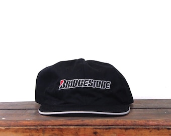Vintage Y2K Bridgestone Reifen Mechaniker Werkstatt Shop Unstrukturierte Strapback Hat Baseballkappe