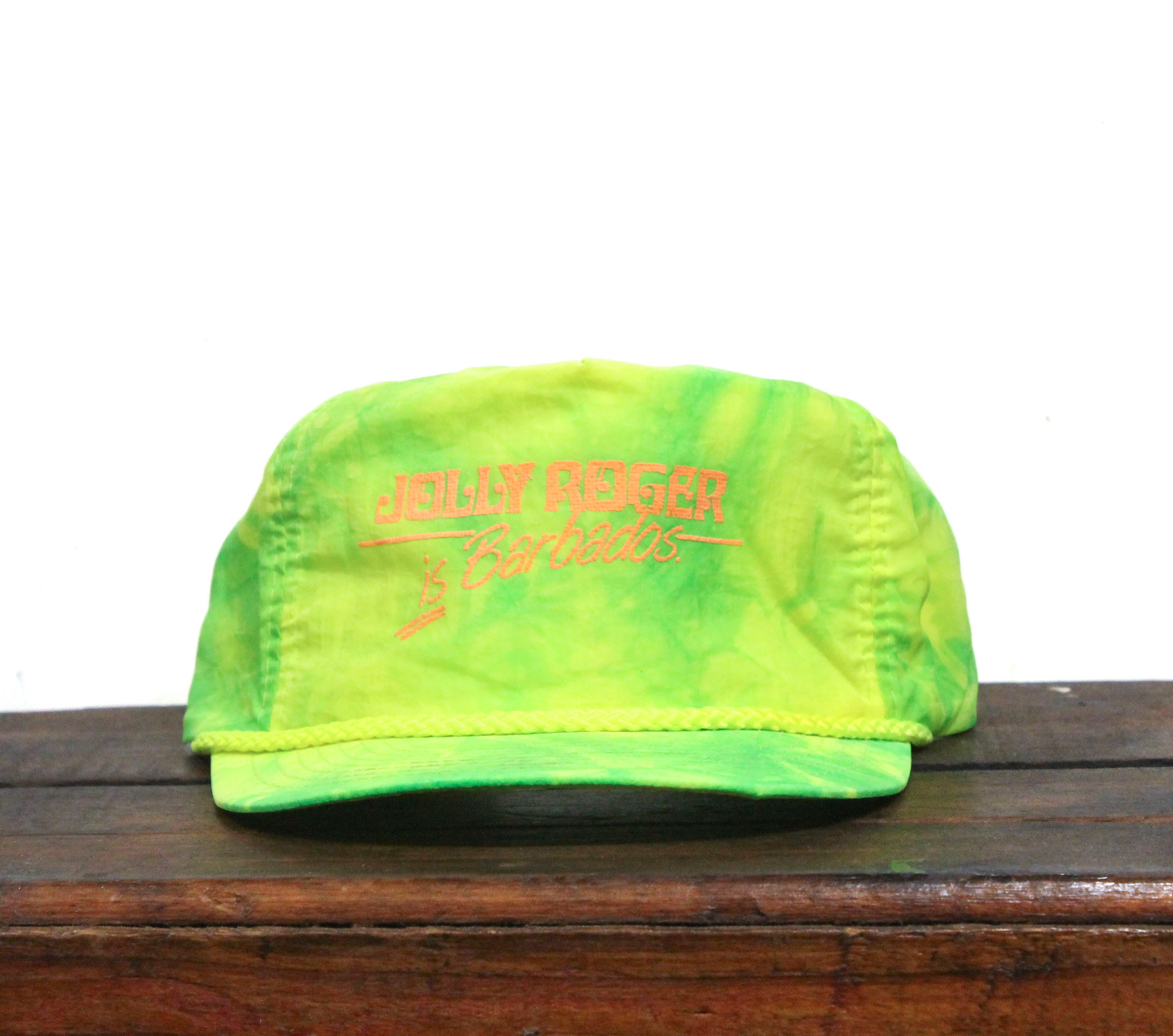 Vintage Neon Tie Dye Acid Wash Jolly Roger is Barbados Fun Cruise