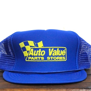 Vintage Auto Value Parts Stores Car Repair Garage Mechanic Uniform Snapback Trucker Hat Baseball Cap