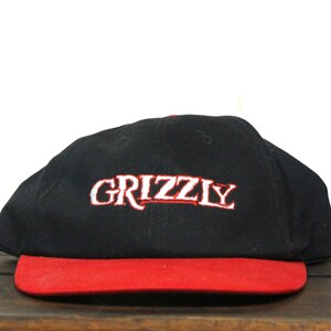 Vintage 90s Grizzly Smokeless Chewing Tobacco Racing Team Snuff Bear Snapback Hat Baseball Cap Made In USA