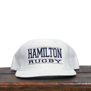 Vintage Snapback Hat Baseball Cap Hamilton College Rugby Team New York State University SCAA School Sports Made In USA