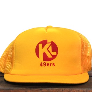 Gorra de béisbol Vintage Trucker Hat Snapback KL 49ers Forty Niners Logotipo mínimo