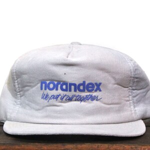 Vintage Corduroy Trucker Hat Snapback Baseball Cap Norandex We Put It All Together Vinyl Siding Building Materials House Construction