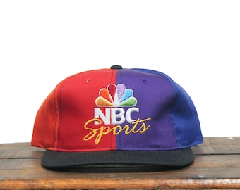 Vintage 90s Starter Rainbow Colorblock Twill NBC Sports TV