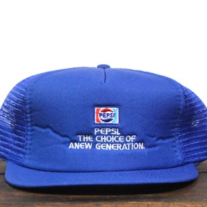 Vintage Trucker Hat Snapback Baseball Cap 80s Pepsi The Choice Of A New Generation Cola Soda Pop Drink