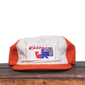 Vintage Trucker Hat Snapback Baseball Cap Gilson Lawn Tractors America&#39;s Best Buy Farm Power Equipment Dealer Tractors Made In USA Patch