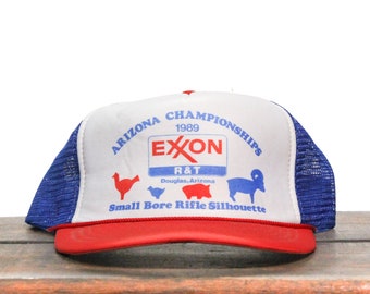 Vintage Arizona Championships 1989 Exxon Small Bore Rifle Silhouette Shooting Competition Guns Firearms Trucker Hat Snapback Baseball Cap