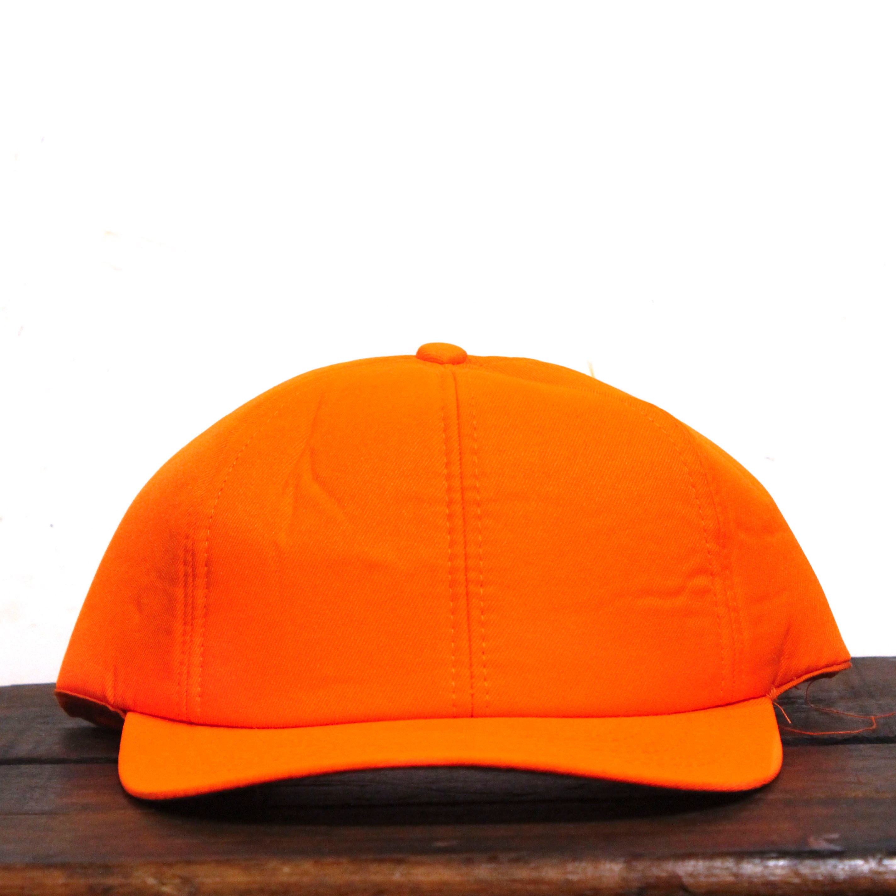 Vintage 90s Snapback Hat Baseball Cap Blank Neon Blaze Hunter Orange Party High Visibility Puffy Foam Insulated Winter