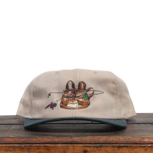 Vintage Fliegen Angeln Tasche Rucksack Fliegen Köder Angler Fischer Snapback Hut Baseball Cap Made In USA