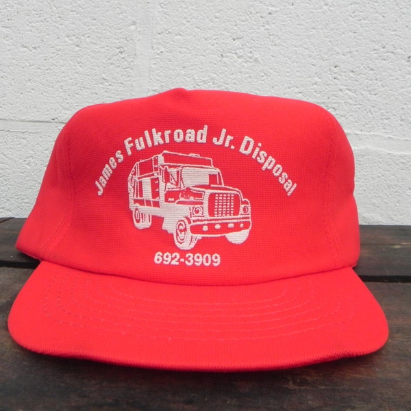 Vintage 80's James Fulkroad Jr Disposal Dump Truck Trucker Hat Snapback Baseball Cap