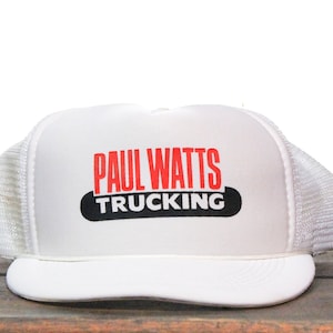 Vintage Trucker Hat Snapback Baseball Cap Paul Watts Trucking Transport Hauling Big Rig Semi Truck 18 Wheeler