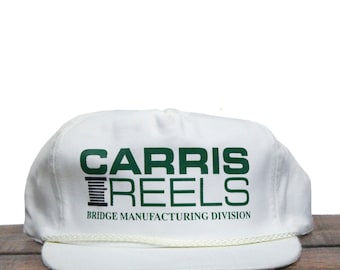 Vintage Carris Reels Bridge Manufacturing Division Wire Spool Company Rope Cable Building Material Supply Snapback Trucker Hat Baseball Cap