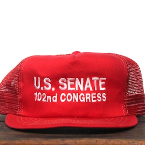 Vintage Trucker Hat Snapback Baseball Cap US Senate 102nd Congress Campaign Politics Washington DC Election USA Made 1991