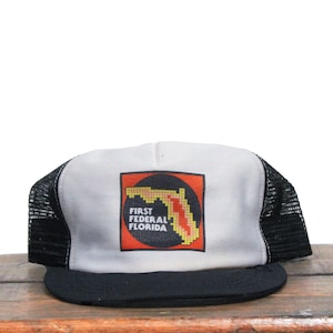 Vintage First Federal Florida Bank Cash Money Finance Snapback Trucker Hat Baseball Cap Made In USA