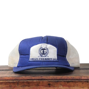 Vintage Snapback Trucker Hat Baseball Cap Orgo Thermit Inc Railroad Track Welding Construction Freight Train Railway Patch