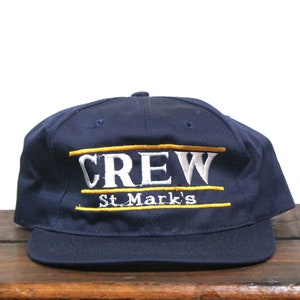 Vintage 90s St Marks Catholic High School Crew Rowing Team Maryland The Game Bars Snapback Hat Baseball Cap