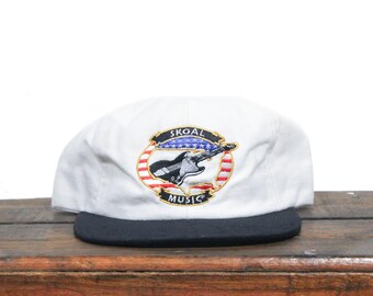 Vintage 90er Jahre Skoal Musik E-Gitarre Konzert Serie Schnupftabak Dip Kautabak Unstrukturiert Snapback Hut Baseballkappe Made In USA