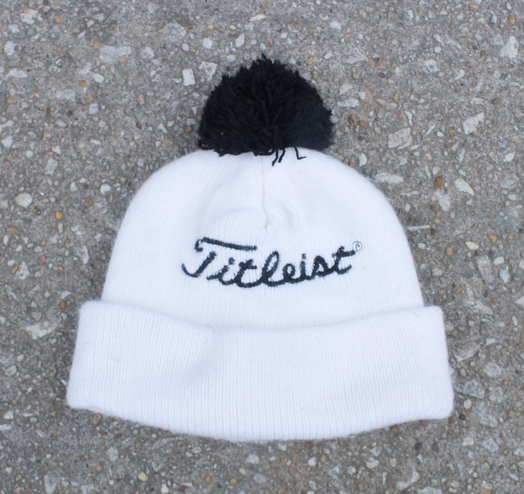 Vintage 80s Titleist Golf Clubs Balls Equipment Beanie Knit Ski Warm ...