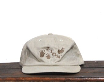 Vintage 90s Washed Out Zion National Park Utah Camping Hiking Backpacking Snapback Hat Baseball Cap
