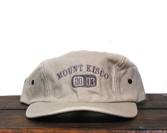 Vintage 90s Unstructured 5 Panel Strapback Hat Baseball Cap Mount Kisco New York NY Town Village