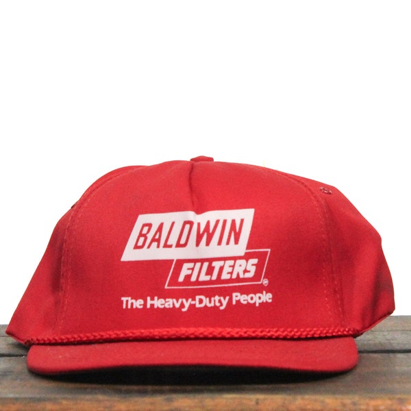 Vintage Baldwin Filters The Heavy Duty People Auto Truck Parts Mechanic Garage Snapback Hat Baseball Cap Made In USA