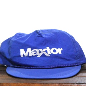 Vintage Snapback Trucker Hat Baseball Cap Maxtor Hard Drives Computer Hardware Internet IBM