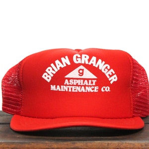 Vintage Snapback Trucker Hat Baseball Cap Brian Granger Asphalt Maintenance Pavement Asphalt Road Street Surface Paving