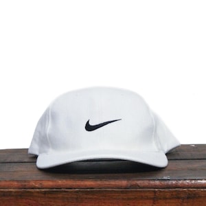 Vintage 90s Nike Minimal Athletic Apparel Swoosh Logo Just Do It Air Strapback Hat Baseball Cap