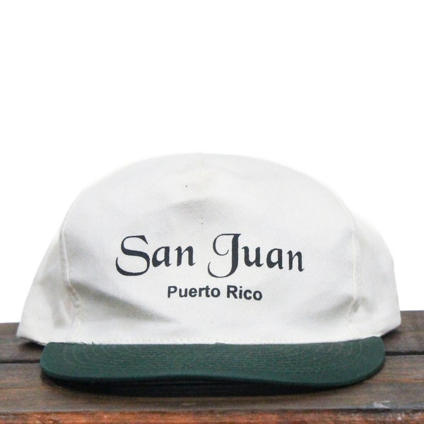 Vintage San Juan Puerto Rico City Island Beach Ocean Snapback Trucker Hat Baseball Cap