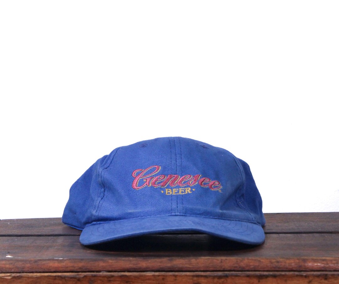Vintage 90s Strapback Hat Baseball Cap Genesee Beer Ale Light