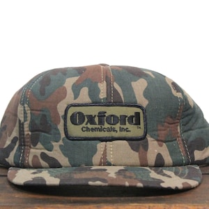 Vintage Oxford Chemikalien Inc Company Camo Camouflage Jagd Trucker Hat Snapback Baseball Cap Patch