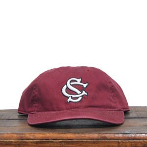 Vintage USC University Of South Carolina Gamecocks Cocks Football NCAA Unstructured Strapback Hat Baseball Cap