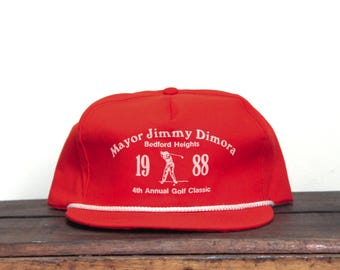 Vintage Snapback Trucker Hat Baseball Cap 1988 Mayor Jimmy Dimora Bedford Heights Ohio 4th Annual Golf Classic Tournament Made In USA