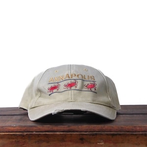 Vintage Distressed Trashed 90-tals Strapback-keps Annapolis MD Maryland Crabs Beach Tourist