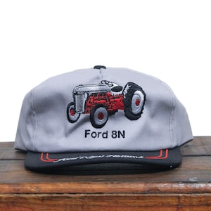 Vintage 80s Trucker Hat Snapback Baseball Cap Ford 8N New Holland Farm Equipment Tractor Implement Machinery K Brand Products Made In USA