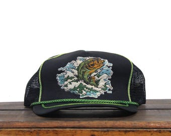 Boné de beisebol vintage Snapback Trucker, pescador, pescador, pescador, pescador esportivo, pescador de baixo, pescador de caça
