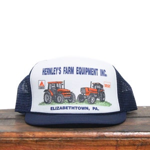 Vintage Hernley's Farm Equipment Tractors Machinery AGCO Deutz Allis Dealer  Elizabethtown, PA Pennsylvania Snapback Trucker Hat Baseball Cap