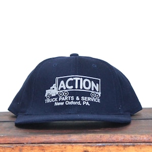 Vintage 90s Washed Out Action Truck Parts & Service New Oxford PA Pennsylvania Strapback Hat Baseball Cap