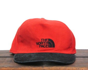 Vintage 90s Red The North Face Gore Tex Windstopper Ski Snowboard Outerwear Clothing Earflap Strapback Trucker Hat Baseball Cap