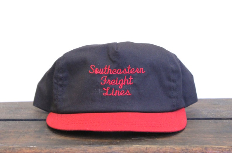 Vintage Trucker Hat Snapback Hat Baseball Cap Southeastern Freight Lines Trucking Shipping Hauling Made In USA Script