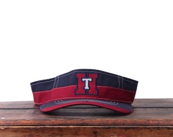 Vintage Y2K Strapback Visor Baseballmütze TH Tommy Hilfiger Bekleidungsgeschäft Marke