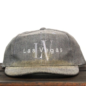 Vintage Distressed 90s Texturizado Las Vegas Nevada Gambling Casino Strapback Hat Gorra de béisbol
