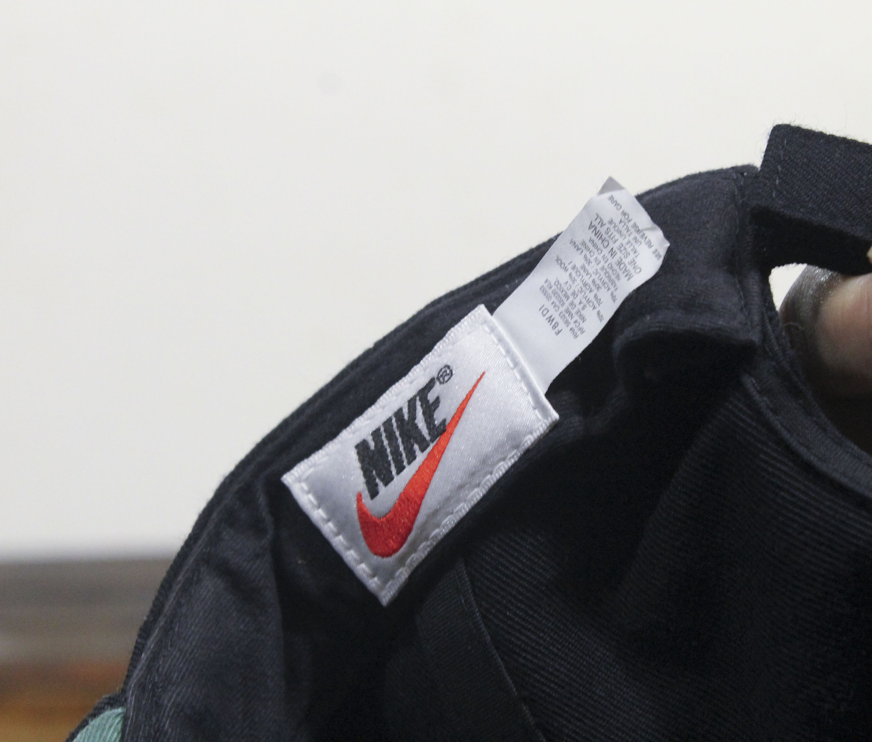 Vintage 90s Deadstock Black Wool Nike Athletic Apparel