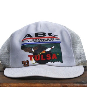 Vintage Trucker Hat Snapback Baseball Cap ABC Championship Bowling Tournament Tulsa Oklahoma Lanes Alley Made In USA
