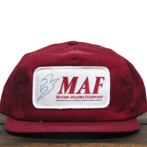 Vintage Trucker Hat Snapback Baseball Cap MAF Mission Aviation Fellowship Airplane Missionary Christ Lord Religious Church Christian Jesus