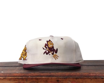 Vintage Small 90s ASU Arizona Sun Devils State College University Top Of The World Fitted Hat Baseball Cap Size 7