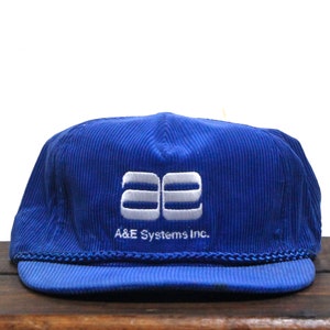 Vintage Corduroy Trucker Hat Snapback Baseball Cap A&E Systems Inc AE RV Camper Motorhome Parts Accessories Awnings